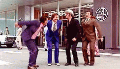 Huzzah Ron Burgundy Anchorman Cast Jumping GIF