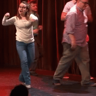Huzzah Girl On Stage GIF