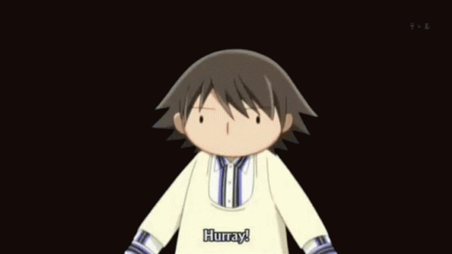 Huzzah Banzai Hand Up Japanese Cartoon GIF