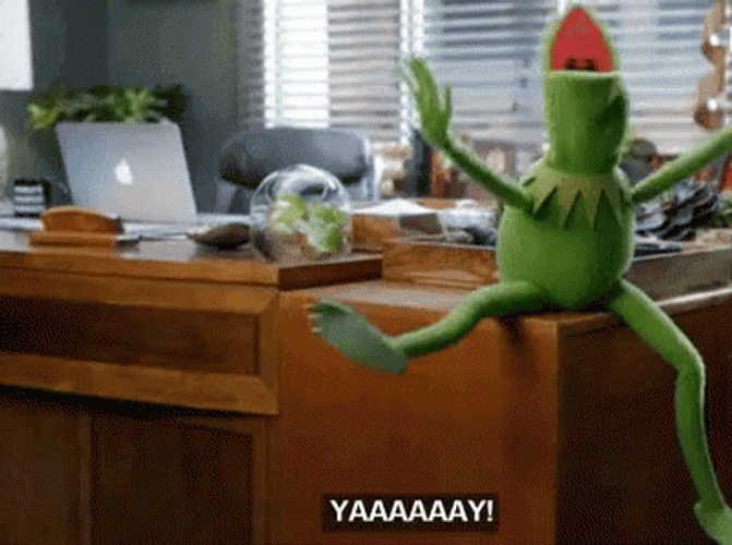 Huzzah Frantic Kermit The Frog GIF
