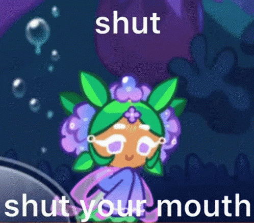 Hydrangea Cookie Shut Your Mouth GIF