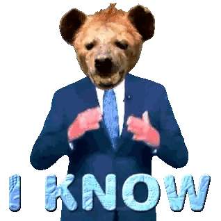 Hyena in Suit Saying I Know