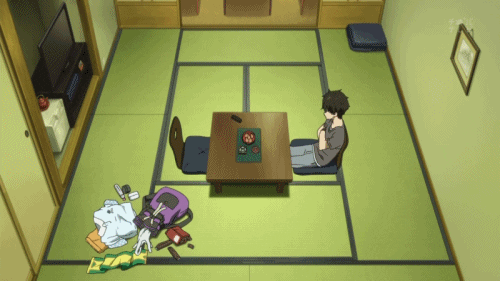 Hyouka Bored Oreki Watching Tv GIF