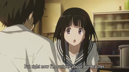 Hyouka Chitanda Oreki Curious Romantic GIF