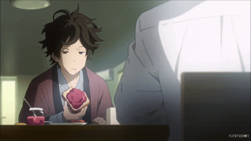 Hyouka Hotaro Oreki Eating Breakfast GIF