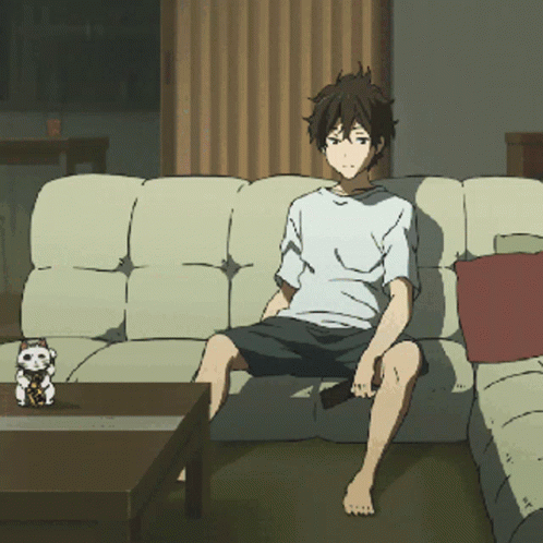 Hyouka Hotaro Oreki Watching Tv GIF
