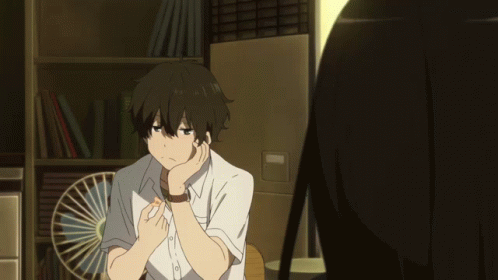 Hyouka Oreki Bored Eating Food GIF