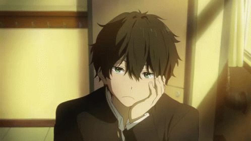Hyouka Oreki Listening School Bored GIF