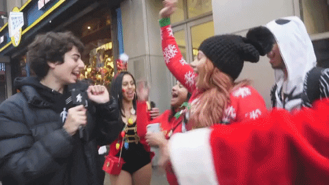 Hype Cheering Santacon Nyc GIF