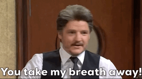 Hyped Pedro Pascal Eating Sandwich GIF