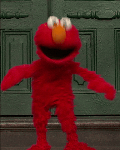 Hyper Red Elmo Puppet GIF