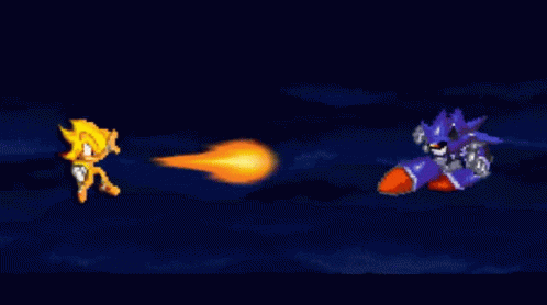 Hyper Sonic Fighting Shadic GIF