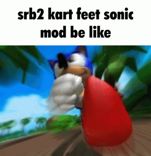 Hyper Sonic Srb2 Kart Feet Mod GIF