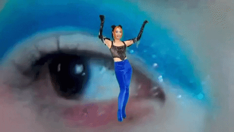 Hyper Woman Parody With Eye Background GIF