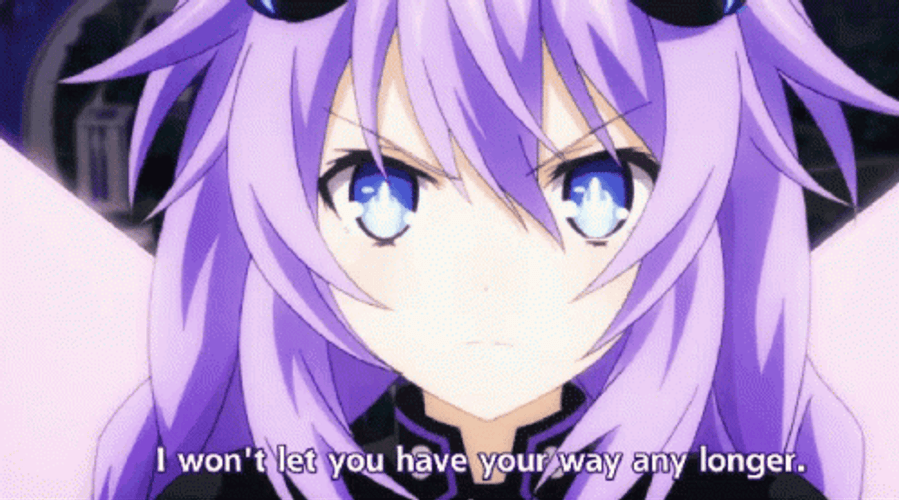 Hyperdimensional Neptunia Purple Hair Girl Anime GIF