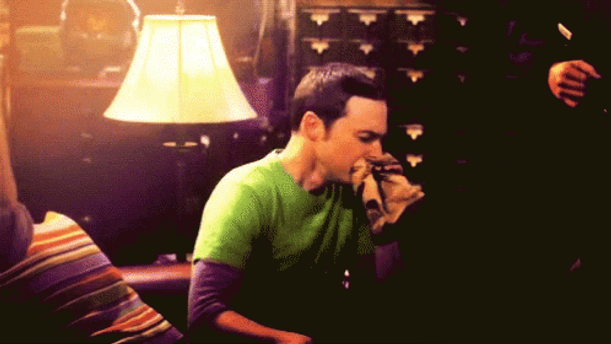 Hyperventilating Sheldon GIF