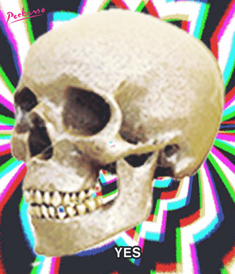 Hypno Blinking Skull Yes GIF