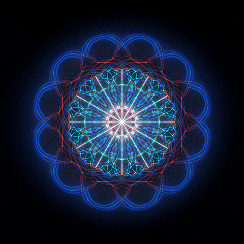 Hypno Glowing Geometric Bubble Mandala GIF