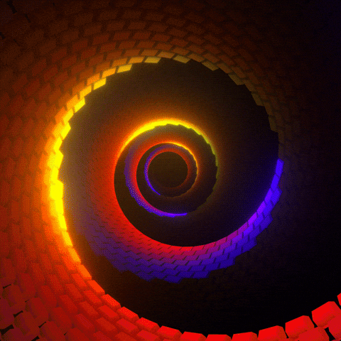 Hypno Glowing Red Green Blue Spiral GIF