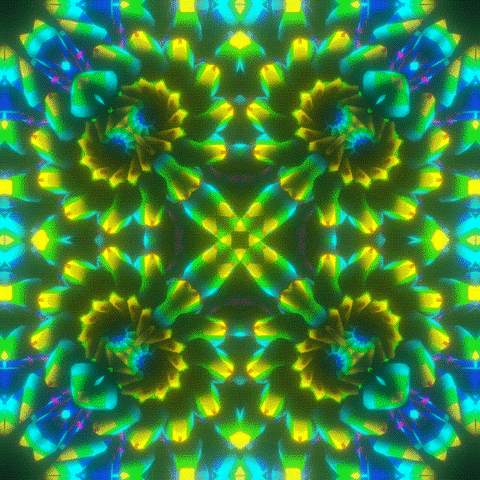 Hypno Multicolor And Multimovement Mandala GIF