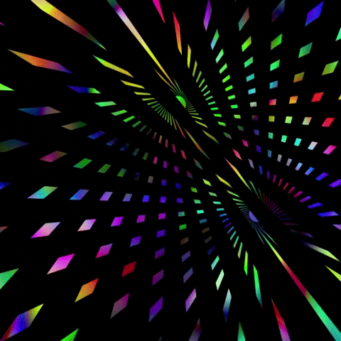 Hypnotic Optical Illusion Rainbow Laser Lights GIF