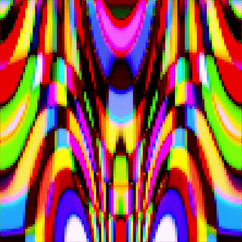 Hypnotic Optical Illusion Rainbow Pixel Art GIF