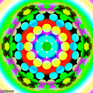 Hypnotic Optical Illusion Rotating Rainbow Circles GIF