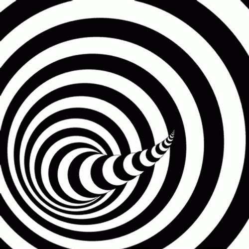 Hypnotic Spiral Black And White Loop Hole Tail GIF