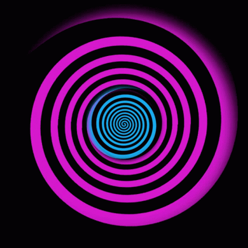 Hypnotic Spiral Blue Center Pink Sides GIF