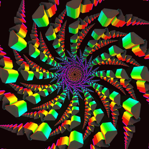Hypnotic Spiral Colorful Changing Shape GIF