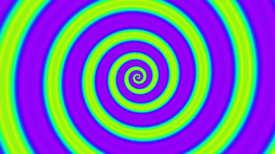 Hypnotic Spiral Green And Purple Twirl GIF