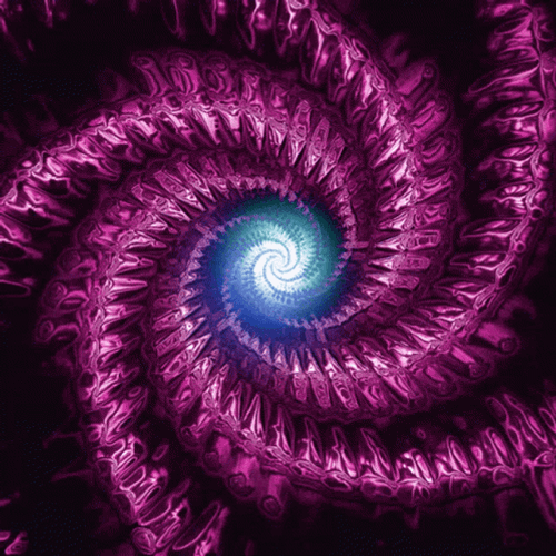Hypnotic Spiral Pink Fossil Bones GIF