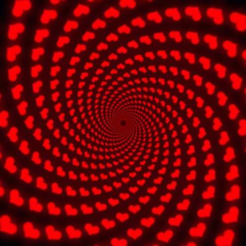 Hypnotic Spiral Red Hearts Obedience Is Pleasure GIF
