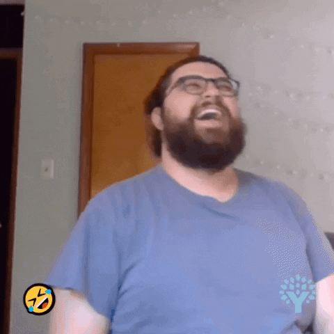 Hysterical Laughing Chair Fall GIF