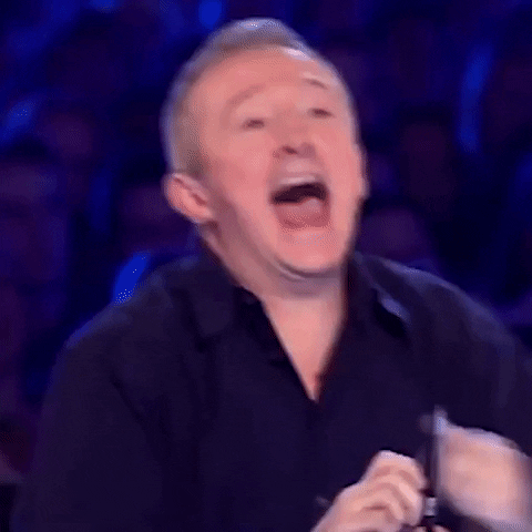 Hysterical Laughing Louis Walsh GIF