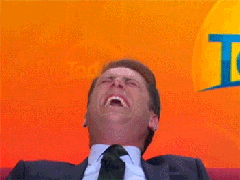 Hysterical Laughing News Reporter GIF