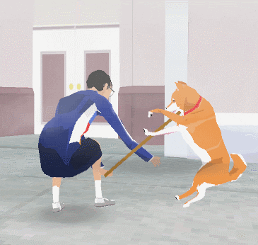 Hysterical Leashed Dog Meme GIF