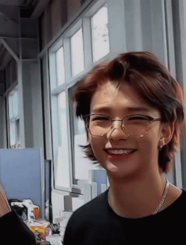 Cute Hyunjin Donning Eyeglasses GIF