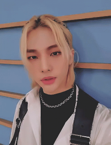 Calm Hyunjin Waving Hello GIF