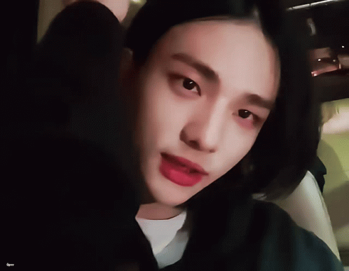 Gorgeous Rapper Hyunjin Finger Heart GIF