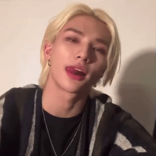Hyunjin Thinking Tongue Out GIF