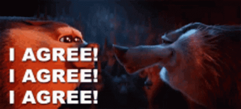I Agree Storks Wolf GIF