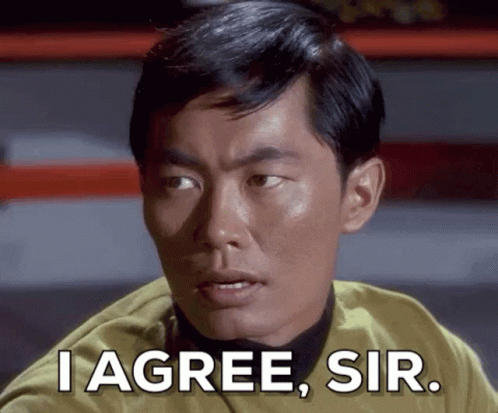 I Agree Lieutenant Hikaru Sulu GIF