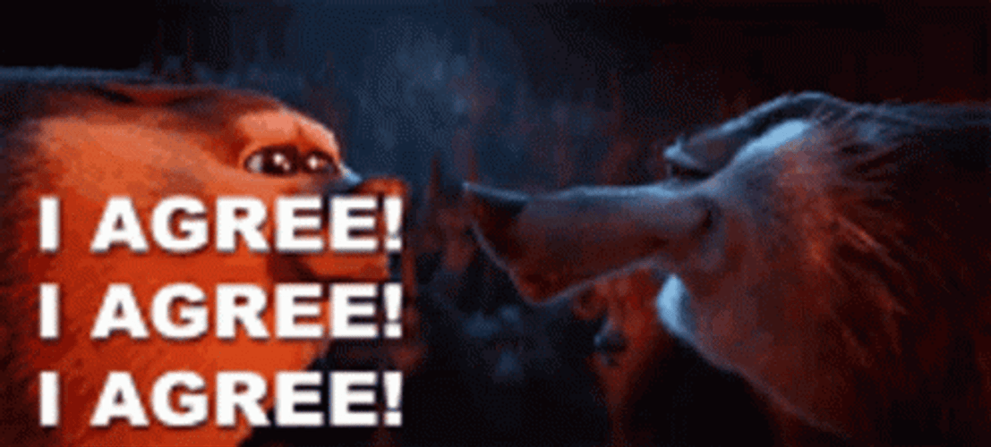 I Agree Storks Wolf GIF