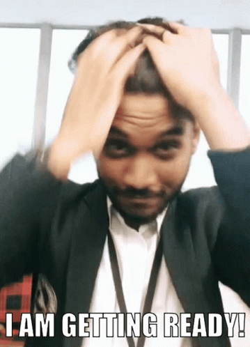 I Am Getting Ready Man In Suit Fixing His Hair GIF