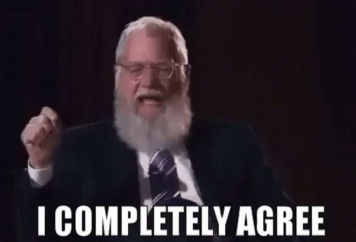 I Completely Agree David Letterman GIF