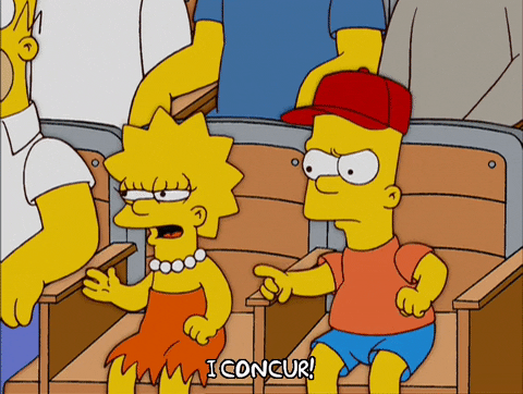 I Concur Lisa Bart The Simpsons GIF