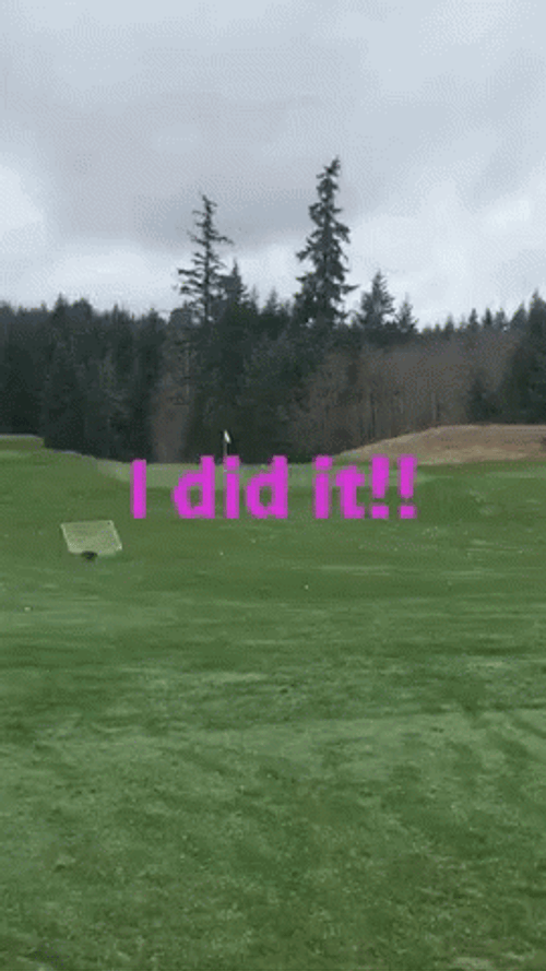 I Did It Happy Female Golfer Jumping GIF