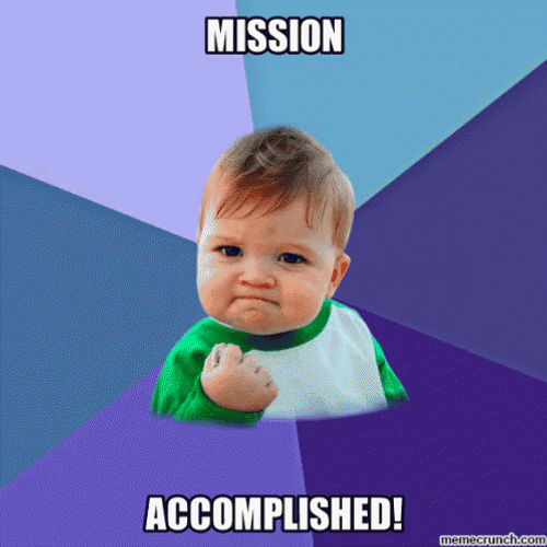 I Did It Mission Accomplished Chubby Baby Meme GIF