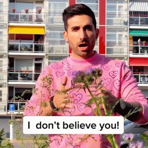 I Don't Believe You Hot Pink GIF